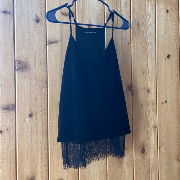Velvet tank with lace detail hem - Picture 1 of 5